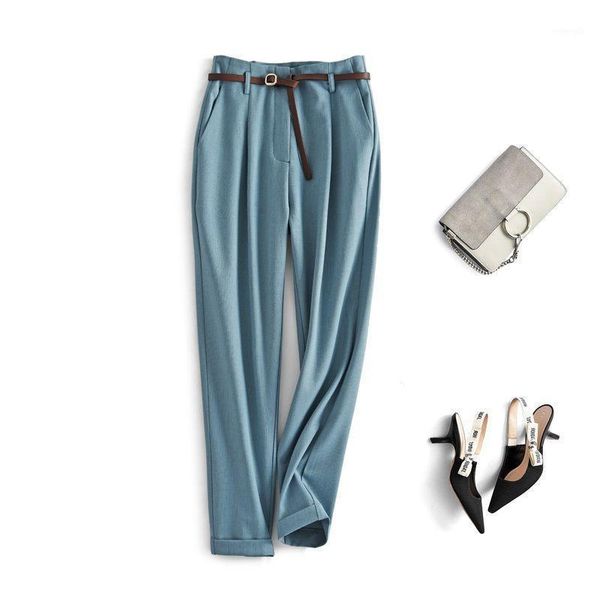 2021 new office suit pants women high waist chic trousers female solid color casual long pants with belt pantalones mujer y5041, Black;white
2021 new office suit pants women high waist chic trousers female solid color casual long pants with belt pantalones mujer y5041, Black;white