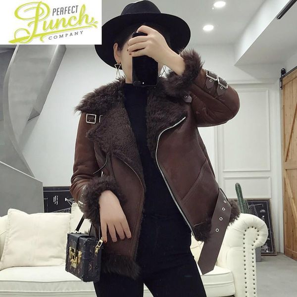 women's fur & faux shearing sheep real winter coat women motorcycle wool jacket for womens clothing manteau femme abm9961 yy792, Black
women's fur & faux shearing sheep real winter coat women motorcycle wool jacket for womens clothing manteau femme abm9961 yy792, Black