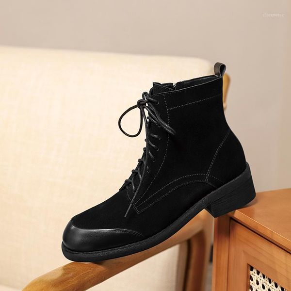 boots sklfgxzy autumn winter genuine leather female riding women's black cowhide shoes size 34-431