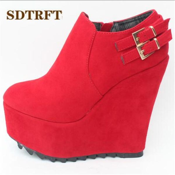 boots sdtrft buckle ankle 15cm high heeled platform botas mujer wedges shoes woman wedding red pumps small yards:30 31 32 33-43, Black
boots sdtrft buckle ankle 15cm high heeled platform botas mujer wedges shoes woman wedding red pumps small yards:30 31 32 33-43, Black