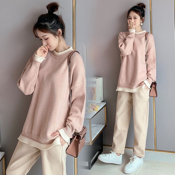 suit 2020 new women's sweater and autumn two piece set spring pregnant mother's fashion, White
suit 2020 new women's sweater and autumn two piece set spring pregnant mother's fashion, White