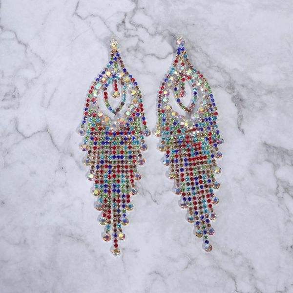 1 pair creative exaggerated eardrops delicate rhinestone decorative tassel earrings elegant charming ear jewelry for ladie, Silver
1 pair creative exaggerated eardrops delicate rhinestone decorative tassel earrings elegant charming ear jewelry for ladie, Silver