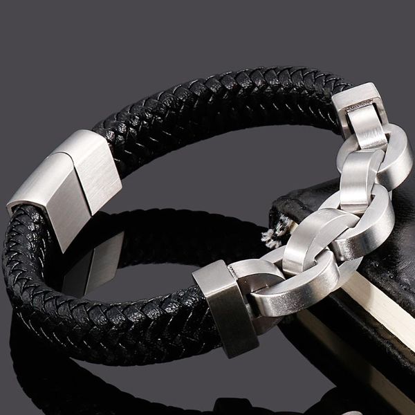 tennis stainless steel braided leather bracelet for men wrist band cuff bangles bracelets with magnetic clasp, Golden;silver
tennis stainless steel braided leather bracelet for men wrist band cuff bangles bracelets with magnetic clasp, Golden;silver