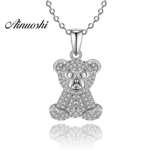ainuoshi luxury 925 sterling silver pendant necklace for women little cute bear girl long chain necklace wedding silver jewelry y200107
ainuoshi luxury 925 sterling silver pendant necklace for women little cute bear girl long chain necklace wedding silver jewelry y200107