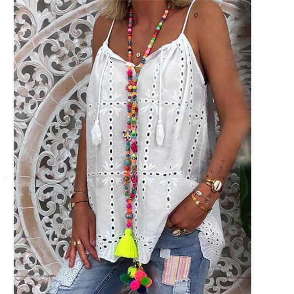 fashion summer womens sleeveless spaghetti strap camis white solid hollow out casual loose shirts drop shipping
fashion summer womens sleeveless spaghetti strap camis white solid hollow out casual loose shirts drop shipping