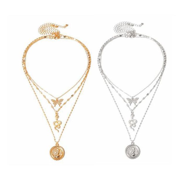 chains butterfly snake pendant necklaces women punk multilayer clavicle chain geometric girl jewelry birthday party gifts, Silver
chains butterfly snake pendant necklaces women punk multilayer clavicle chain geometric girl jewelry birthday party gifts, Silver