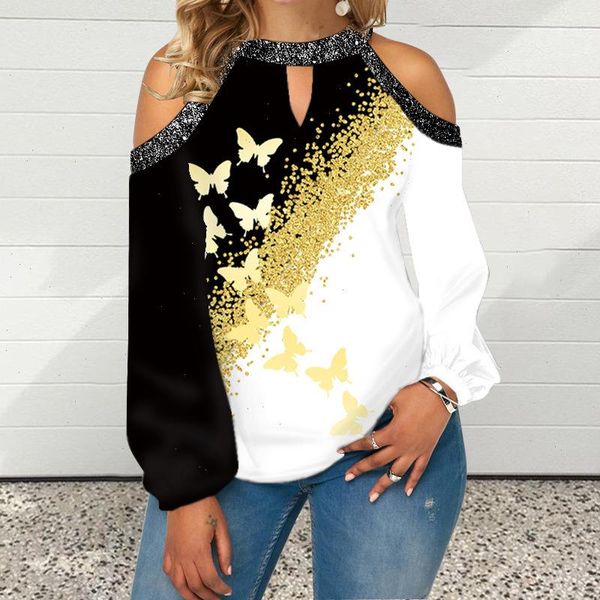 women cute cat butterfly print t shirt casual off shoulder loose pullover fashion long puff sleeve autumn clothes, White
women cute cat butterfly print t shirt casual off shoulder loose pullover fashion long puff sleeve autumn clothes, White