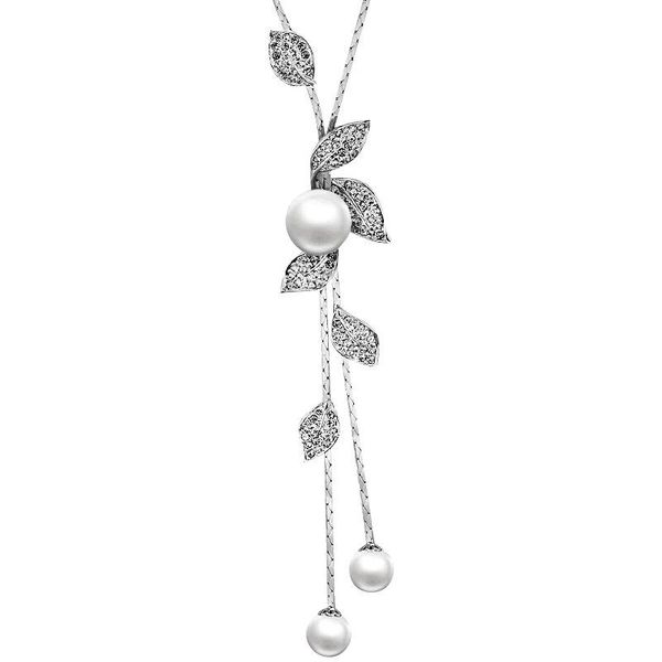 pendant necklaces simulated pearl sweater necklace for women elegant leaf shape rhinestone jewelry birthday gift winter accessories, Silver
pendant necklaces simulated pearl sweater necklace for women elegant leaf shape rhinestone jewelry birthday gift winter accessories, Silver