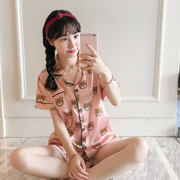 satin silk short sleeve print women's pajama sets pink plus size women nightie 2020 summer spring woman sleepwear 2 pieces y200708, Black;red
satin silk short sleeve print women's pajama sets pink plus size women nightie 2020 summer spring woman sleepwear 2 pieces y200708, Black;red