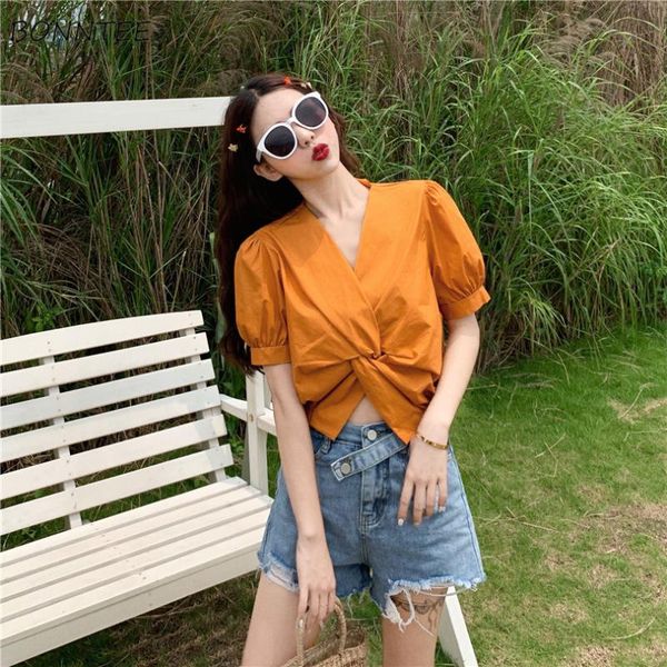 women's blouses & shirts women leisure solid simple sweet korean style v-neck lantern sleeve womens shirt trendy comfortable all-match, White
women's blouses & shirts women leisure solid simple sweet korean style v-neck lantern sleeve womens shirt trendy comfortable all-match, White