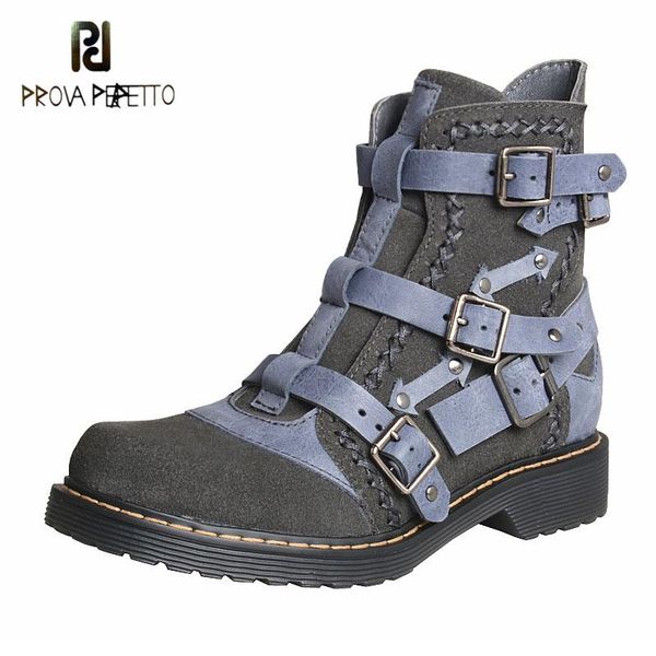 prova perfetto retro women's boots leather color match western cowboy thick heel personality tide belt buckle bota, Black
prova perfetto retro women's boots leather color match western cowboy thick heel personality tide belt buckle bota, Black