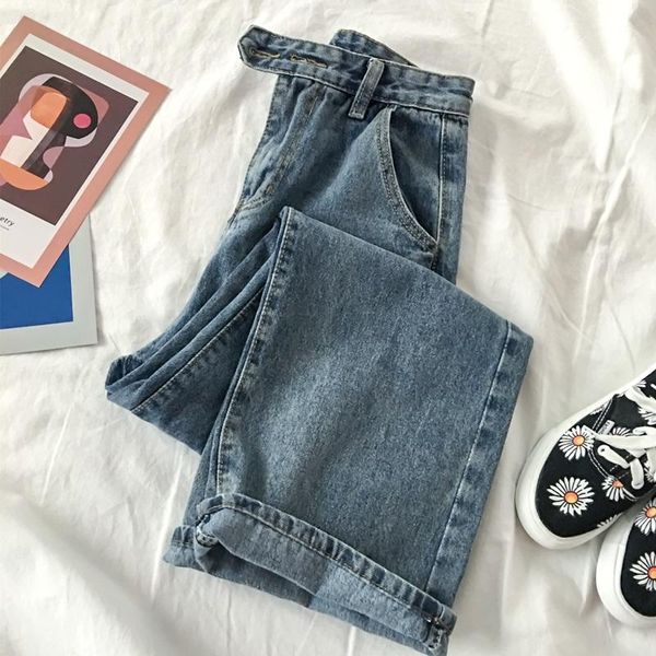 women's jeans korean high waist women straight loose wide leg pants legs thin wild ins tide, Blue
women's jeans korean high waist women straight loose wide leg pants legs thin wild ins tide, Blue