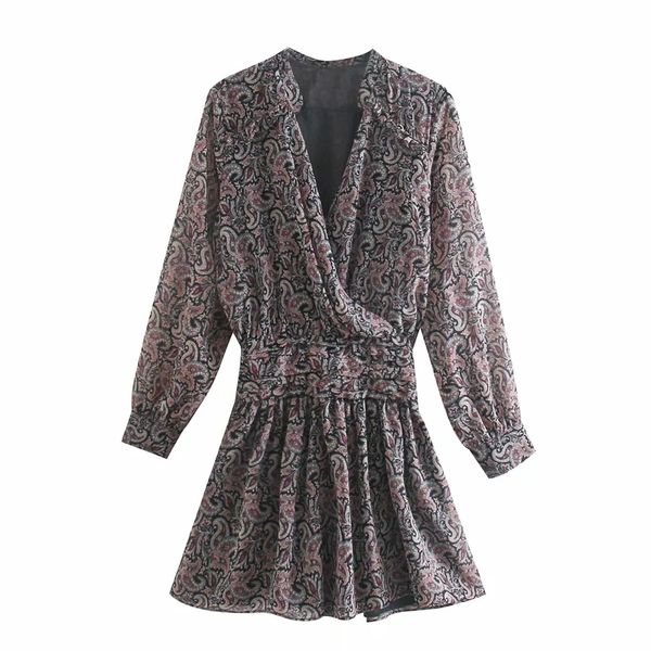 2021 new vintage printed mini women long sleeve crossover v-neck pleated dress woman fashion waist ruched dresses xhkg, Black;gray
2021 new vintage printed mini women long sleeve crossover v-neck pleated dress woman fashion waist ruched dresses xhkg, Black;gray