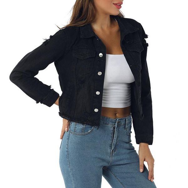 vicabo women's denim jacket streetwear vintage autumn basic outerwear casual light black long sleeve autumn loose, Black;brown
vicabo women's denim jacket streetwear vintage autumn basic outerwear casual light black long sleeve autumn loose, Black;brown