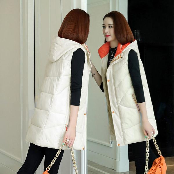 women's vests winter women vest jacket coat pocket hooded warm casual cotton padded female slim sleeveless waistcoat, Black;white
women's vests winter women vest jacket coat pocket hooded warm casual cotton padded female slim sleeveless waistcoat, Black;white