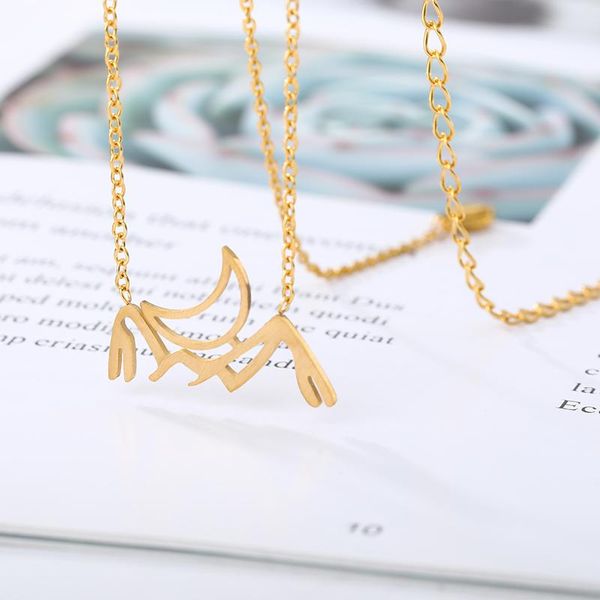 chokers stainless steel necklace minimalist mountain pendant crescent moon hiking outdoor travel jewelry, Golden;silver
chokers stainless steel necklace minimalist mountain pendant crescent moon hiking outdoor travel jewelry, Golden;silver