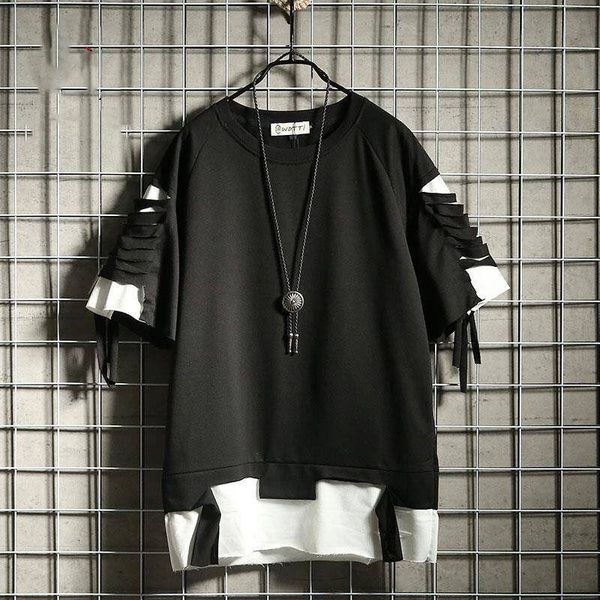 2020 oversized t shirt streetwear ripped hole vintage hip hop t shirt false two loose short sleeve summer, White;black
2020 oversized t shirt streetwear ripped hole vintage hip hop t shirt false two loose short sleeve summer, White;black
