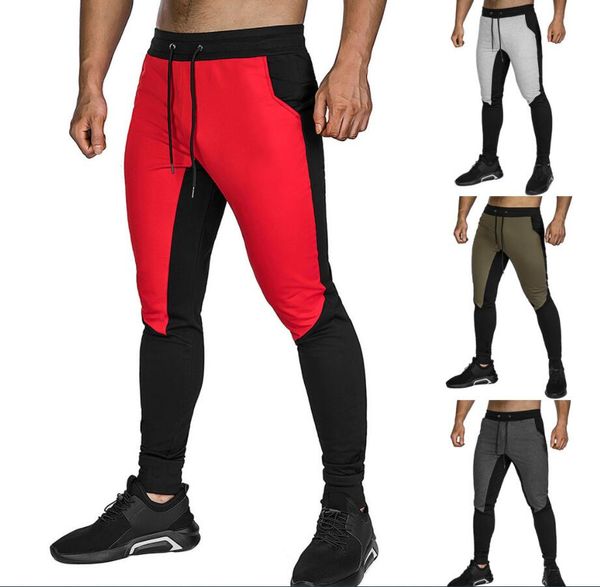 men clothing patchwork tights sportswear drawstring slim traning sports pants for men casual wear jogging, Black
men clothing patchwork tights sportswear drawstring slim traning sports pants for men casual wear jogging, Black