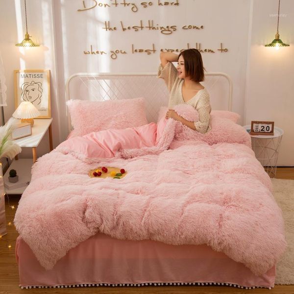 winter super warm long plush bedding set fluffy faux fur shaggy duvet cover pompoms ruffles bedskirt pillowcase set1
winter super warm long plush bedding set fluffy faux fur shaggy duvet cover pompoms ruffles bedskirt pillowcase set1