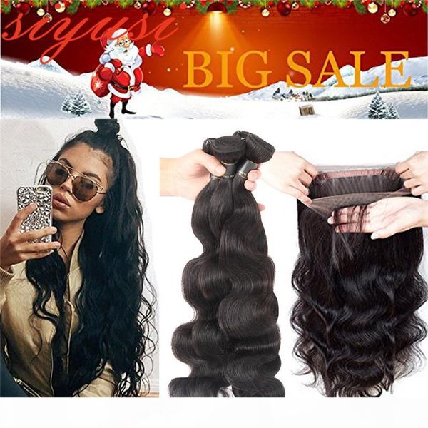body wave human hair bundles with closure 360 lace frontal malyasian hair 3 bundles with lace frontal remy hair extensions, Black;brown
body wave human hair bundles with closure 360 lace frontal malyasian hair 3 bundles with lace frontal remy hair extensions, Black;brown