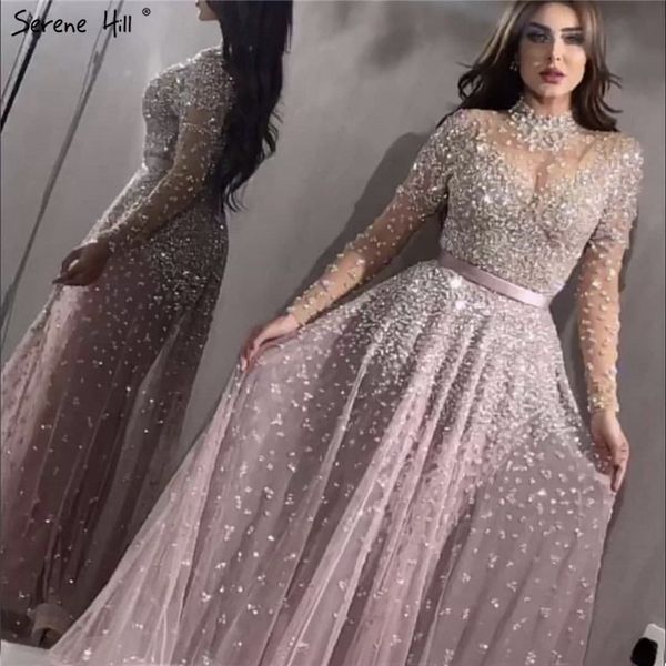 serene hill latest design pink high collar evening dress 2020 long sleeves sequined formal party gown lj201119, White;black
serene hill latest design pink high collar evening dress 2020 long sleeves sequined formal party gown lj201119, White;black
