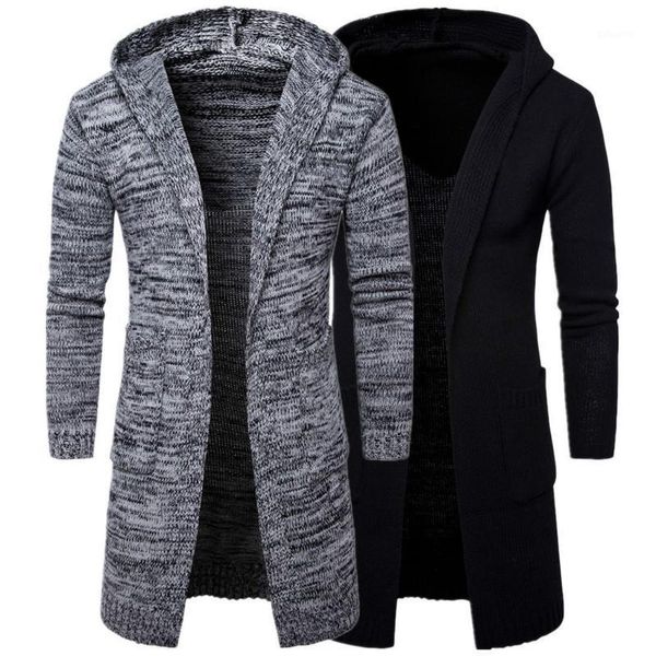 2020 hooded collar jacket solid coats men's slim cardigan casual long coat autumn winter warm knitted new cotton sweater men1, White;black
2020 hooded collar jacket solid coats men's slim cardigan casual long coat autumn winter warm knitted new cotton sweater men1, White;black