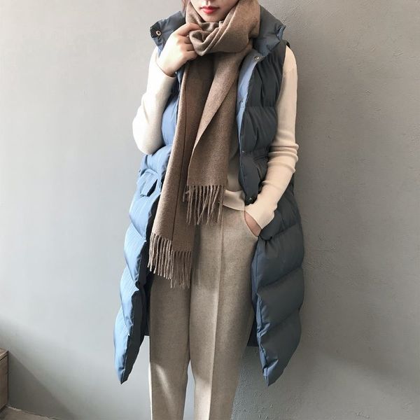 2020 new mid long cotton vest autumn and winter warm thickened down jacket women's windproof coat, Black
2020 new mid long cotton vest autumn and winter warm thickened down jacket women's windproof coat, Black