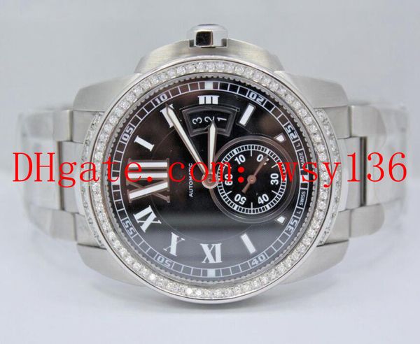 calibre de 42mm black mens automatic machinery watch w7100016 stainless steel diamond bezel men's wrist watches, Slivery;brown
calibre de 42mm black mens automatic machinery watch w7100016 stainless steel diamond bezel men's wrist watches, Slivery;brown