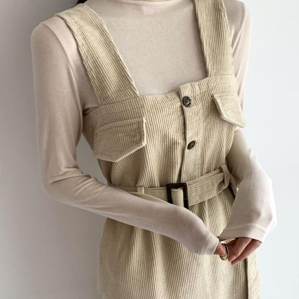 women's tracksuits korean style two piece outfits for womne corduroy high waist vest dress and turtleneck bottoming shirt 2 sets, Gray
women's tracksuits korean style two piece outfits for womne corduroy high waist vest dress and turtleneck bottoming shirt 2 sets, Gray