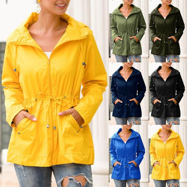 women's waterproof windbreaker zipper hoodies jacket slim raincoat raincoat drying long sleeve zipper drawstring hoodies jacket, Black;brown
women's waterproof windbreaker zipper hoodies jacket slim raincoat raincoat drying long sleeve zipper drawstring hoodies jacket, Black;brown