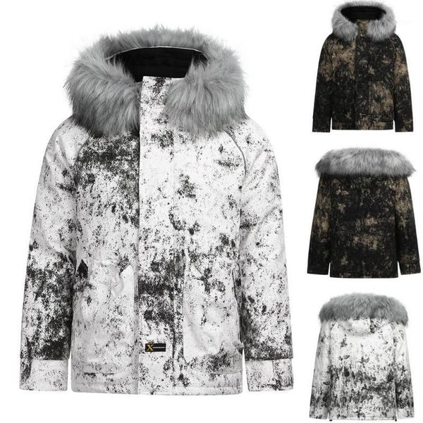 2020 men's winter jacket big fur fashion hooded cotton jacket tie dye thicken outwear warm fashion hip hop outwear1, Black
2020 men's winter jacket big fur fashion hooded cotton jacket tie dye thicken outwear warm fashion hip hop outwear1, Black