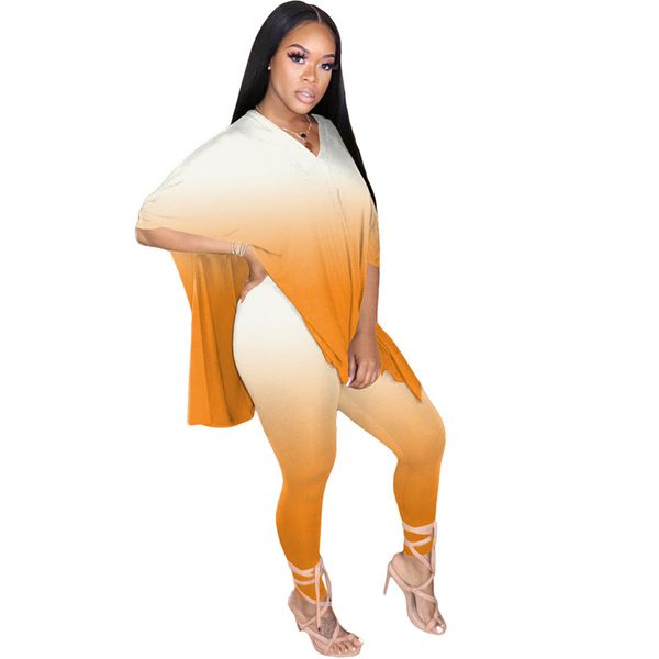 gradient womens designer tracksuits fashion v neck short sleeve long pants womens 2pcs sets casual females clothing, Gray
gradient womens designer tracksuits fashion v neck short sleeve long pants womens 2pcs sets casual females clothing, Gray