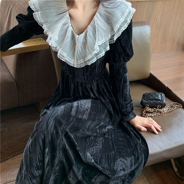 2021 New Autumn Spring Vintage Black Women Night in Elegant Sleeves Long Waist High Plus Size Dress Harajuku X929, Black;gray
2021 New Autumn Spring Vintage Black Women Night in Elegant Sleeves Long Waist High Plus Size Dress Harajuku X929, Black;gray
