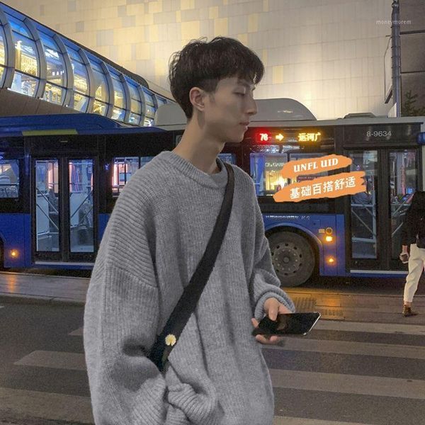 men's sweaters round neck sweater male students korean version of loose joker base personality trend ins winter1, White;black
men's sweaters round neck sweater male students korean version of loose joker base personality trend ins winter1, White;black
