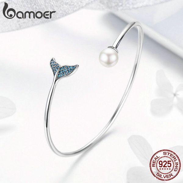 bamoer 925 sterling silver mermaid's tail open cuff women bracelets & bangles elegant sterling silver jewelry scb123 201209, Black
bamoer 925 sterling silver mermaid's tail open cuff women bracelets & bangles elegant sterling silver jewelry scb123 201209, Black