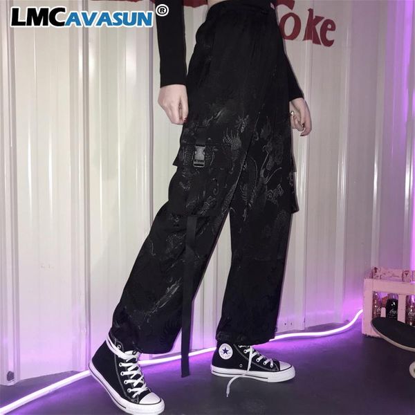 lmcavasun harajuku dragon embroidery soft cargo pants women side pocket rock loose elastic waist trousers female, Black
lmcavasun harajuku dragon embroidery soft cargo pants women side pocket rock loose elastic waist trousers female, Black