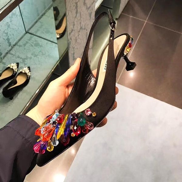 dress shoes 2021 spring woman string bead pumps slingbacks pointed toe med heels shallow tide design party, Black
dress shoes 2021 spring woman string bead pumps slingbacks pointed toe med heels shallow tide design party, Black
