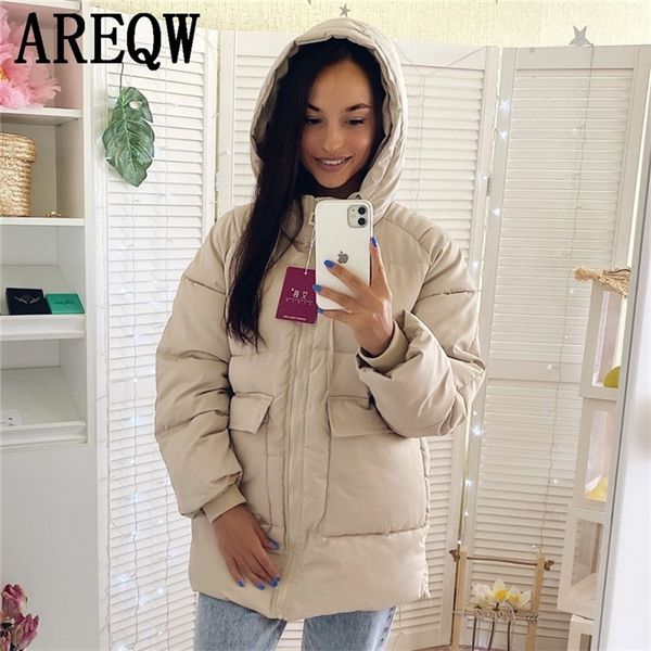 autumn winter cotton parkas oversized coats and jackets womens outerwear hooded puffer jacket 201110, Black
autumn winter cotton parkas oversized coats and jackets womens outerwear hooded puffer jacket 201110, Black