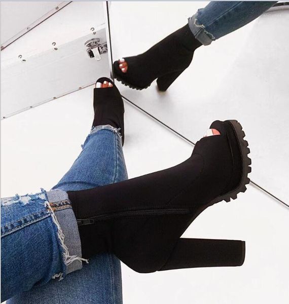 bright color boots women new zipper snake pattern waterproof platform high-heeled thick-soled open toe low boots1, Black
bright color boots women new zipper snake pattern waterproof platform high-heeled thick-soled open toe low boots1, Black