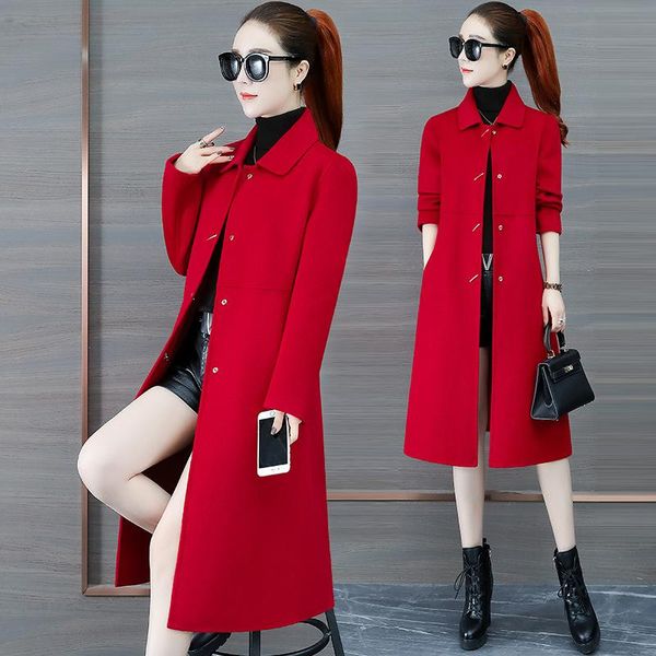 women's wool & blends s215830 tweed coat 2021 winter slim lapel solid color medium long temperament, Black
women's wool & blends s215830 tweed coat 2021 winter slim lapel solid color medium long temperament, Black