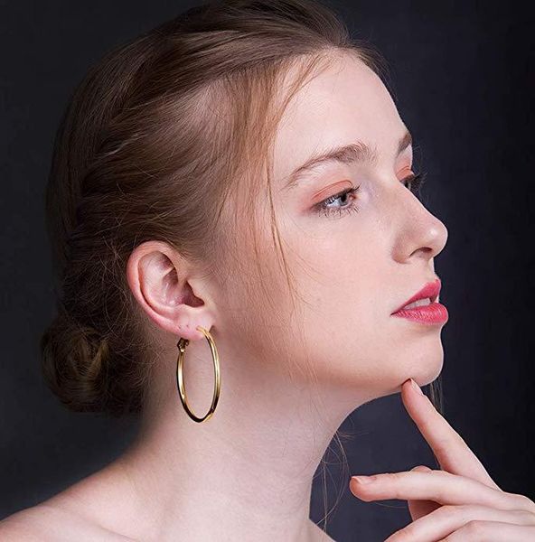 fashion gold filled large hoop earrings for womens sensitive ears, Golden;silver
fashion gold filled large hoop earrings for womens sensitive ears, Golden;silver