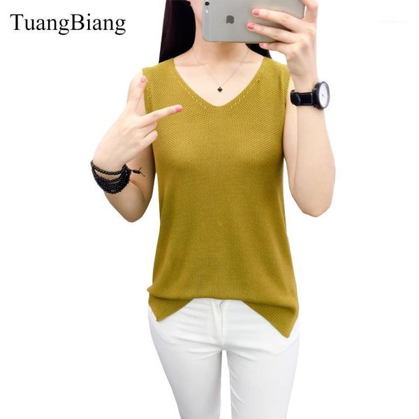 tuangbiang 2020 summer women sleeveless pullovers sweater slim v neck coffee elasticity sweater mujer blue feminina red tank, White;black
tuangbiang 2020 summer women sleeveless pullovers sweater slim v neck coffee elasticity sweater mujer blue feminina red tank, White;black
