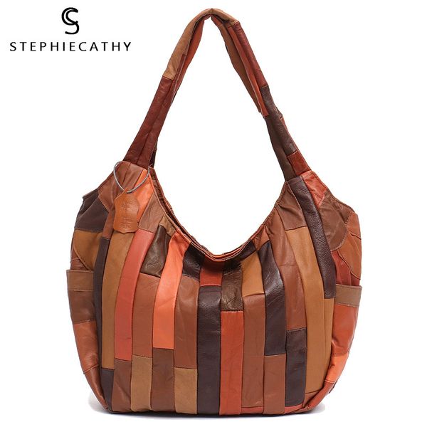 sc real leather patchwork women shoulder bags vintage design ladies soft sheepskin hobo large casual handbags female travel bags c0121
sc real leather patchwork women shoulder bags vintage design ladies soft sheepskin hobo large casual handbags female travel bags c0121