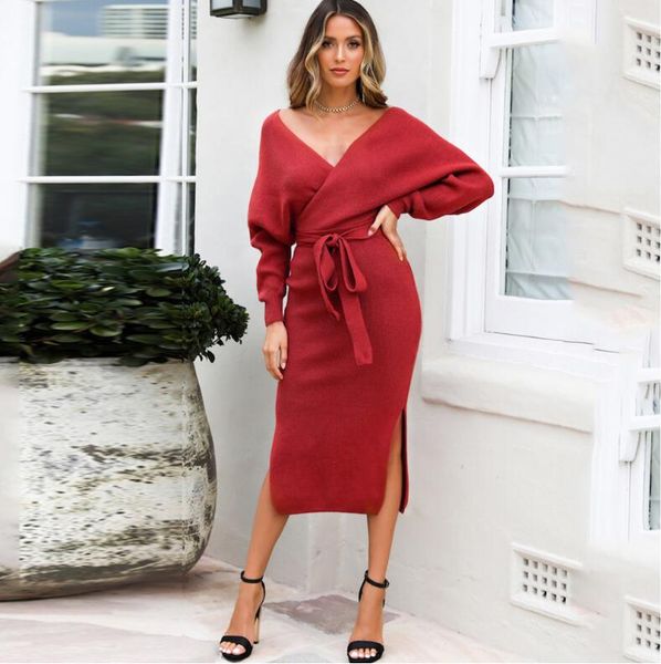 2020 autumn and winter new women's knitted dress slim double v-neck high waist stitching sweater dress commuter casual dresses, Black;gray
2020 autumn and winter new women's knitted dress slim double v-neck high waist stitching sweater dress commuter casual dresses, Black;gray