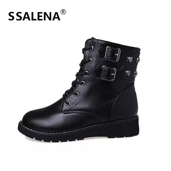 boots fashion women short lace up pu autumn and winter flat with single shoes retro motorcycle b2639, Black
boots fashion women short lace up pu autumn and winter flat with single shoes retro motorcycle b2639, Black