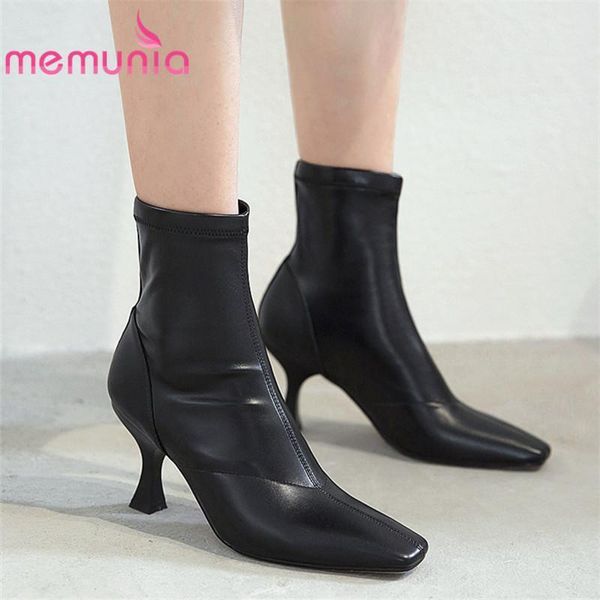 boots memunia 2021 genuine leather ankle women square toe autumn winter high heels party shoes ladies1, Black
boots memunia 2021 genuine leather ankle women square toe autumn winter high heels party shoes ladies1, Black