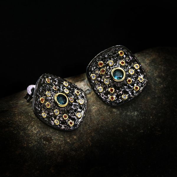 unique bohemian style hollow colored zircon irregular shape stud earrings black gold series 925 silver luxury italian jewelry, Golden
unique bohemian style hollow colored zircon irregular shape stud earrings black gold series 925 silver luxury italian jewelry, Golden