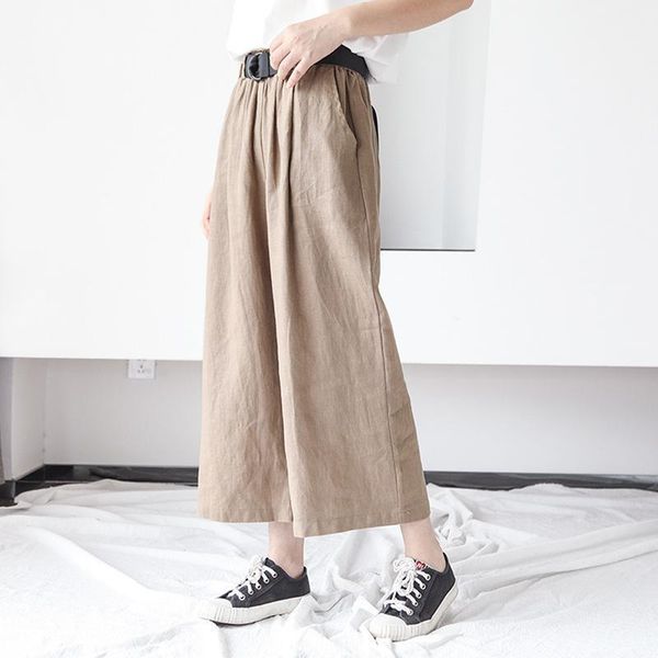 johnature women wide leg pants pockets elastic waist 2020 autumn new solid color cotton linen trouser casual women pants1, Black;white
johnature women wide leg pants pockets elastic waist 2020 autumn new solid color cotton linen trouser casual women pants1, Black;white