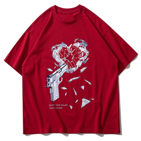 new gun pistol broken heart print t-shirt hip hop 2021 summer men tshirt harajuku cotton streetwear loose short sleeve shirts z1pj, White;black
new gun pistol broken heart print t-shirt hip hop 2021 summer men tshirt harajuku cotton streetwear loose short sleeve shirts z1pj, White;black