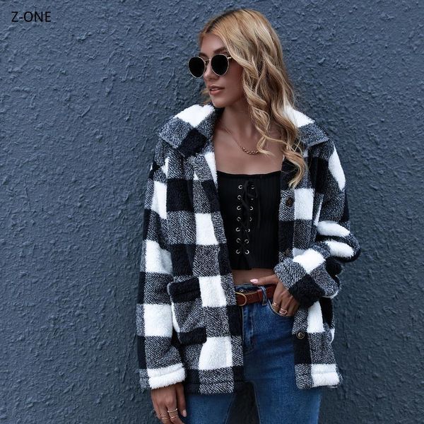 z-one women's long-sleeved plaid jacket 2021 autumn and winter fashion loose coat fleece retro elegant streetwear ropa mujer, Black;brown
z-one women's long-sleeved plaid jacket 2021 autumn and winter fashion loose coat fleece retro elegant streetwear ropa mujer, Black;brown